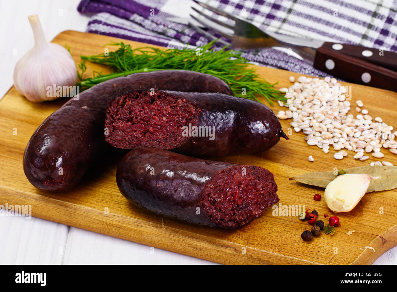 black-pudding-kaszanka-with-sauerkraut-stock-photo-alamy