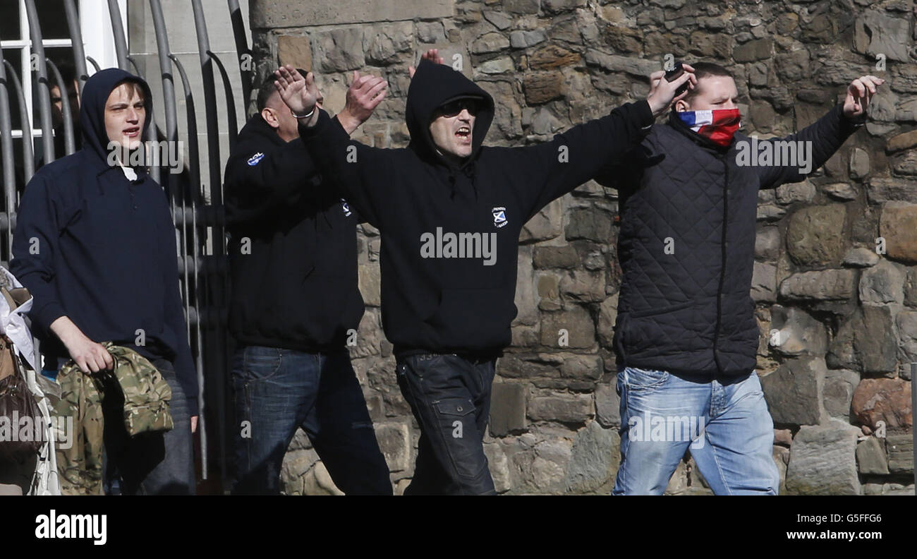 The Scottish Defence League Holds A Static Rally Outside The Scottish ...