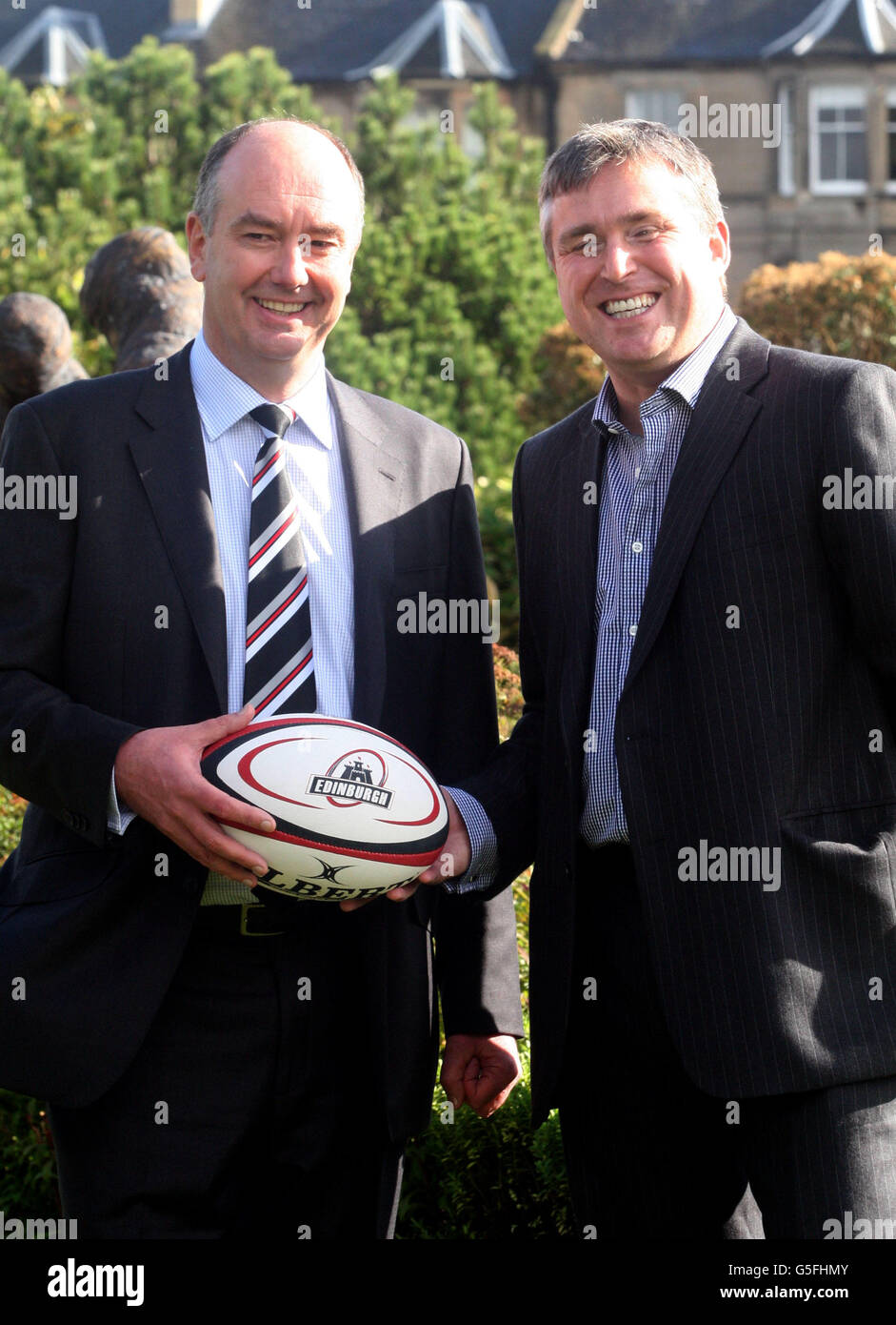 Keith Neilson with Edinburgh Rugby Managing Director Craig Doherty