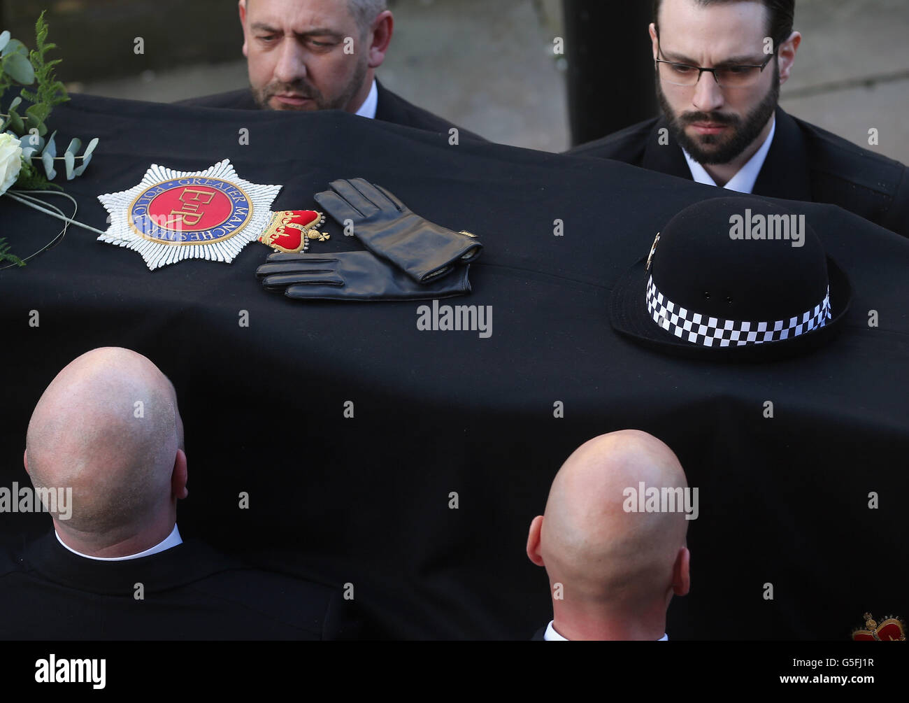 The hat and gloves of Pc Nicola Hughes, one of the two policewoman