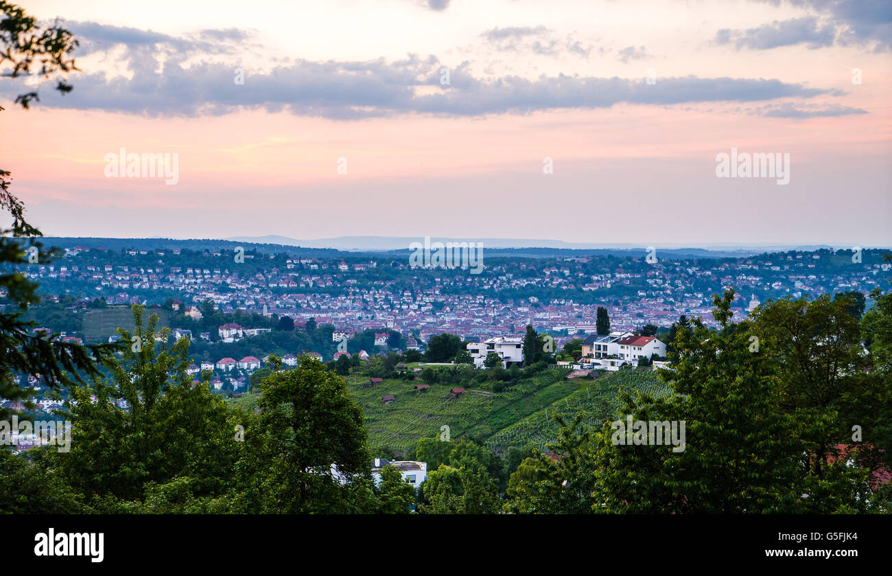 Stuttgart Germany View over outskirts Stock Photo