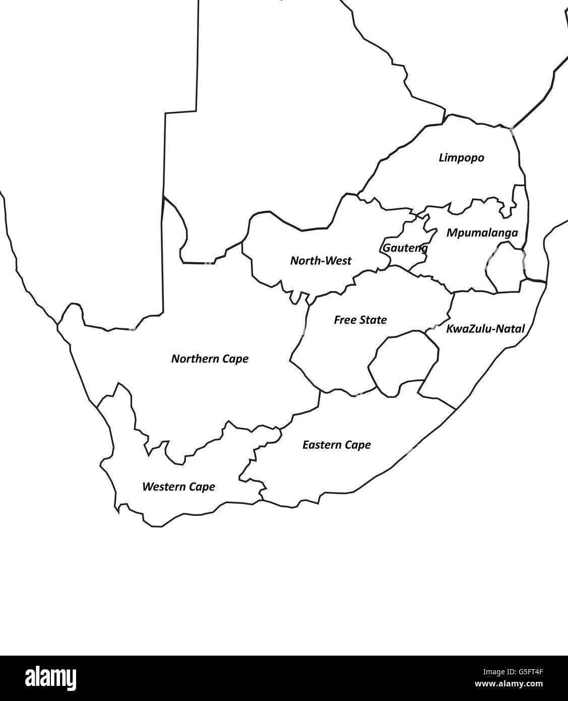 South africa map Black and White Stock Photos & Images - Alamy