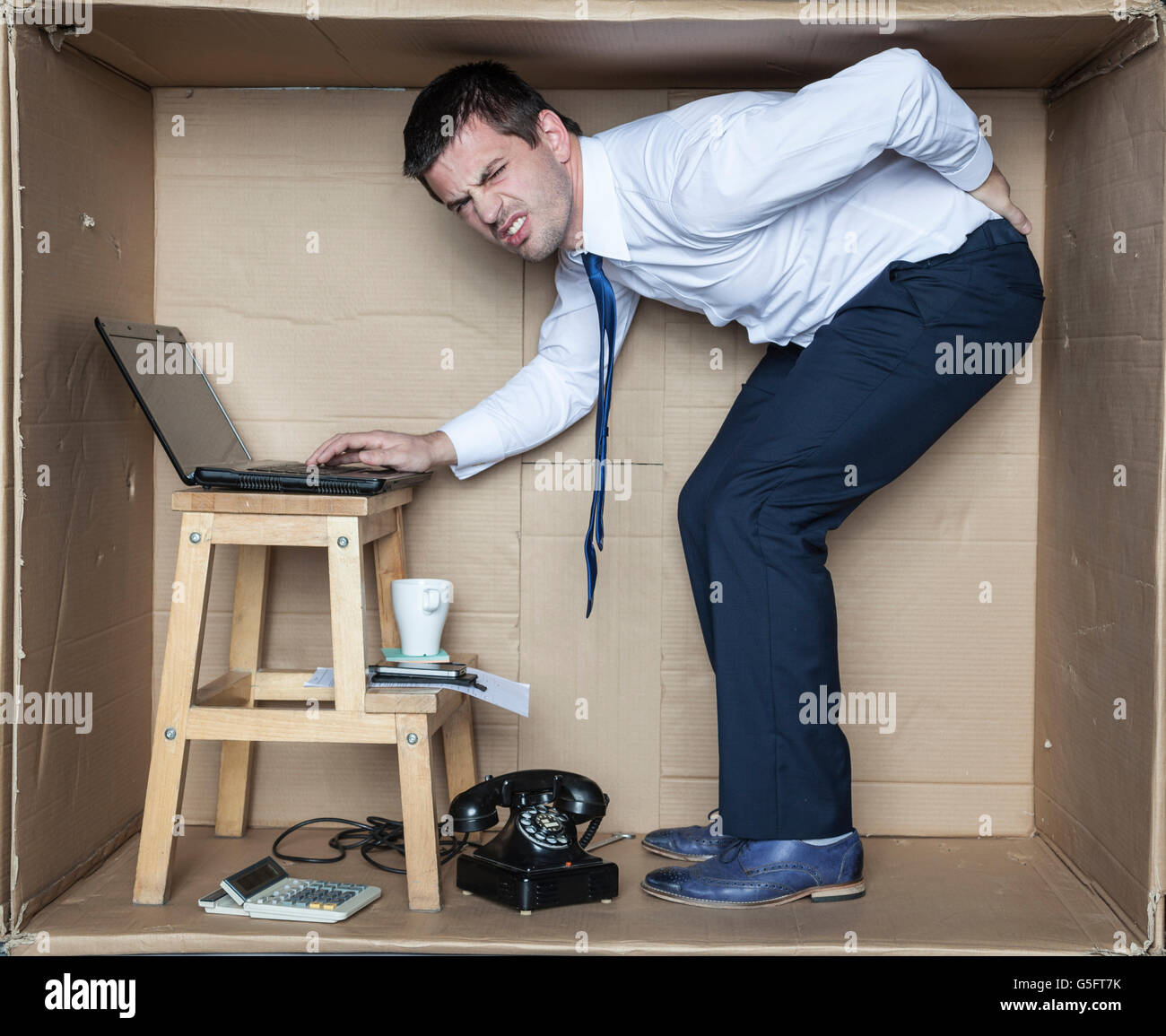 back pain due to lack of chairs Stock Photo Alamy