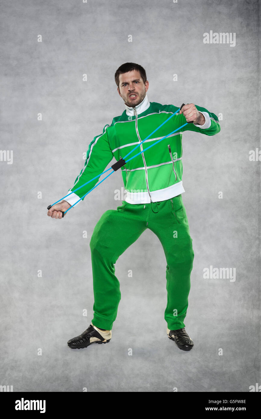 stretching rubber at the gym Stock Photo Alamy