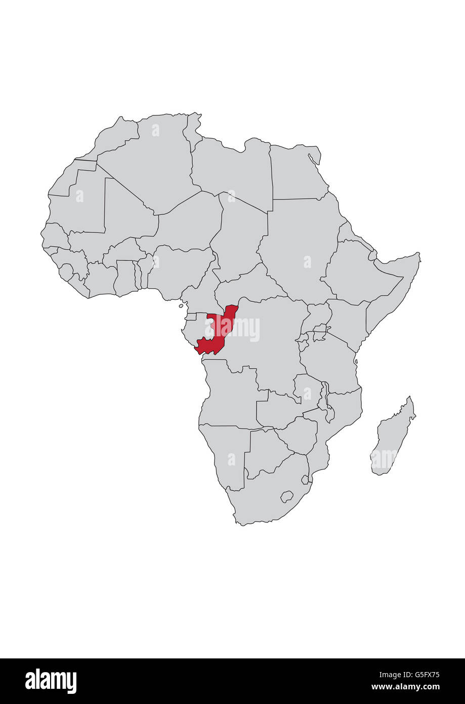 Map of Africa, Republic of the Congo Stock Photo Alamy