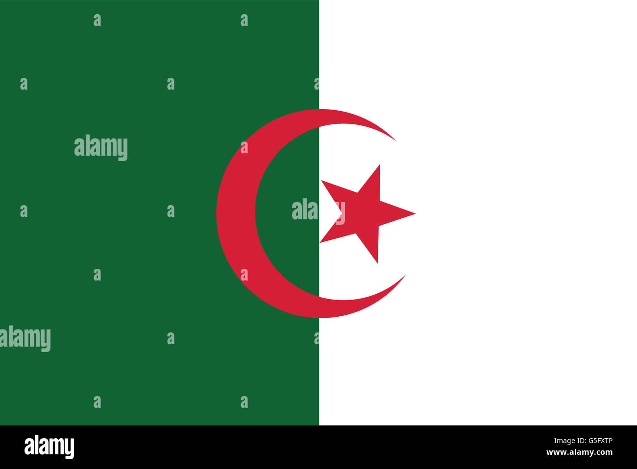 National Flag of Algeria. Stock Photo