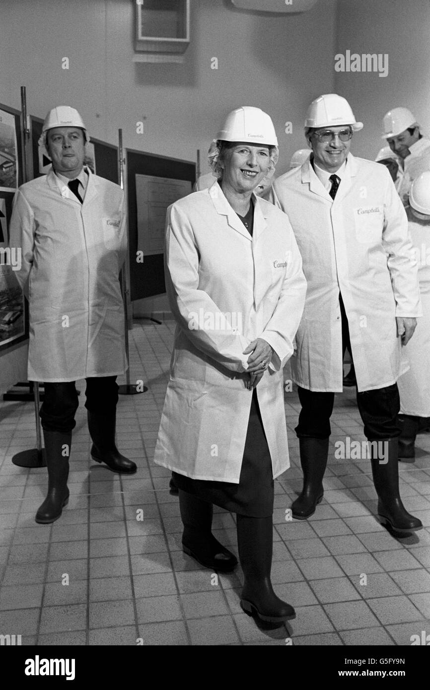 Politics Thatcher and Clarke Campbell's Food Factory 1988 Stock