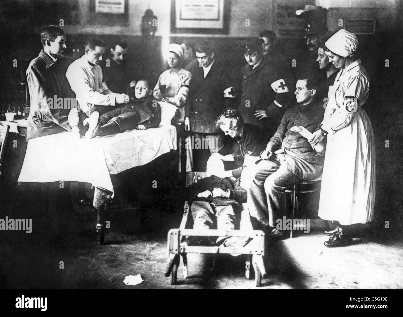 World War One - Wounded Civilians Stock Photo