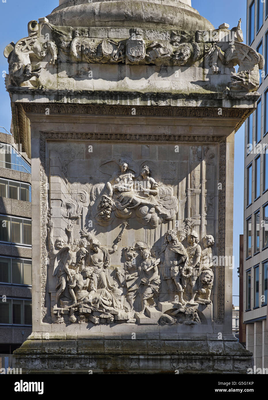 The monument to the great fire of london 1670 1675 plaque on west