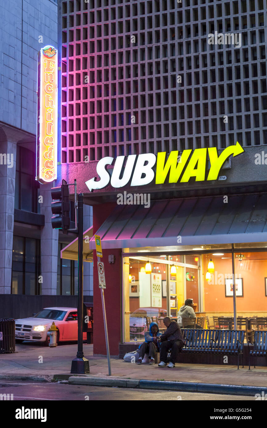 Subway Restaurant in the city Stock Photo