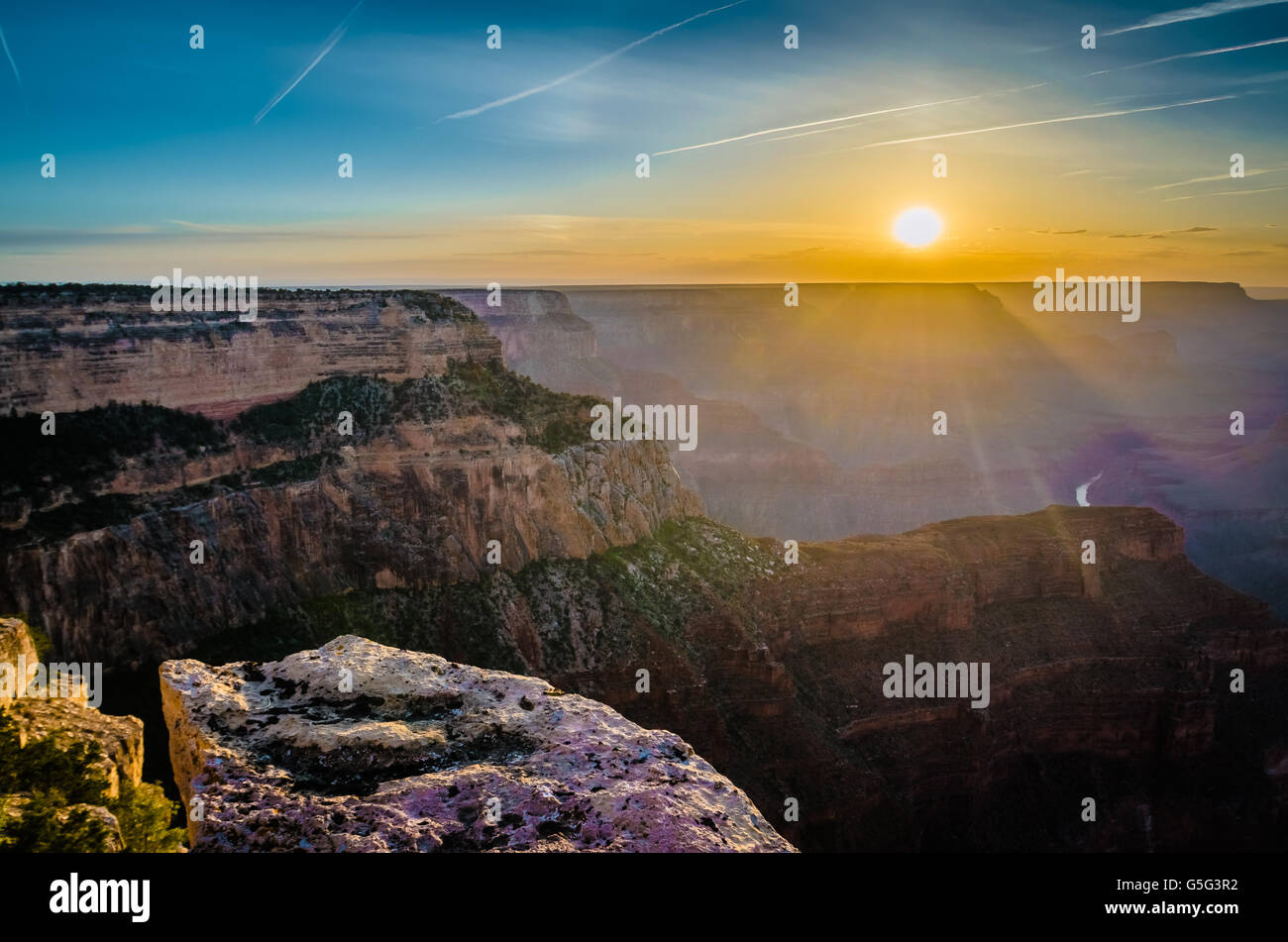Overview of the Grand Canyon National Park, Arizona Stock Photo