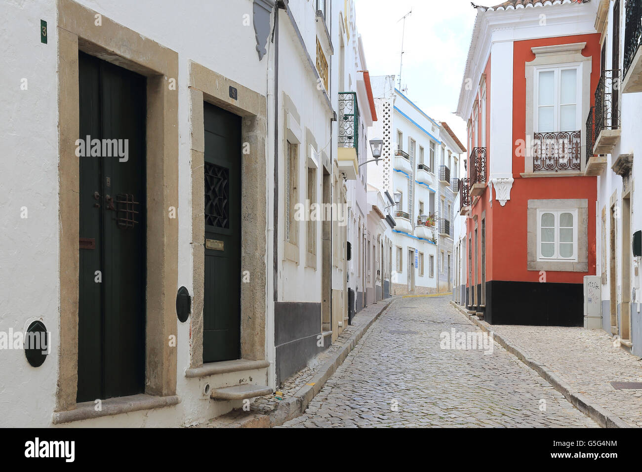 Streets of Tavira, Algarve, Portugal Stock Photo