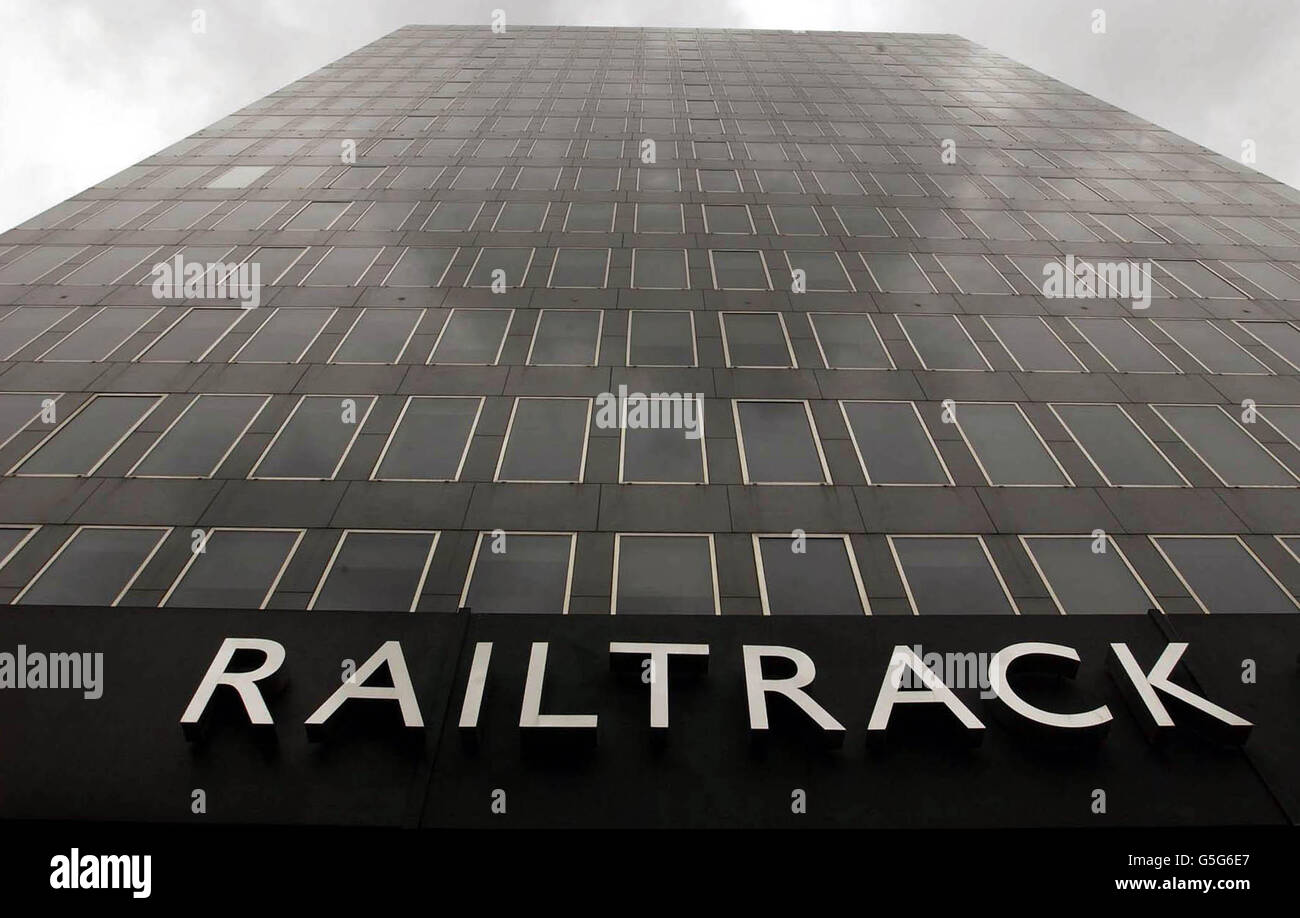 General view of the headquarters of Railtrack near Euston Station in London. The British Government was taking moves to place Railtrack into administration. * .... The developments follows a decision by Transport Secretary Stephen Byers to refuse a request from the beleaguered firm for additional funds. The Government revealed it had been in talks with Railtrack about its funding position. Stock Photo
