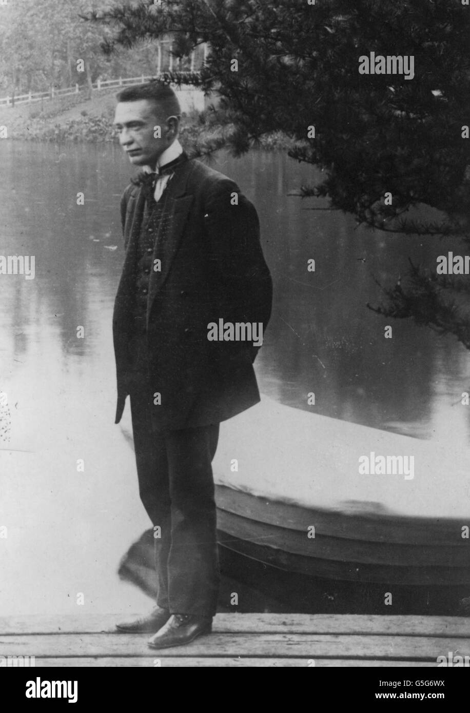 Russian minister Alexander Fyodorovich Kerensky at his private estate near Petrograd. *Low res scan - Hi res scan on request Stock Photo