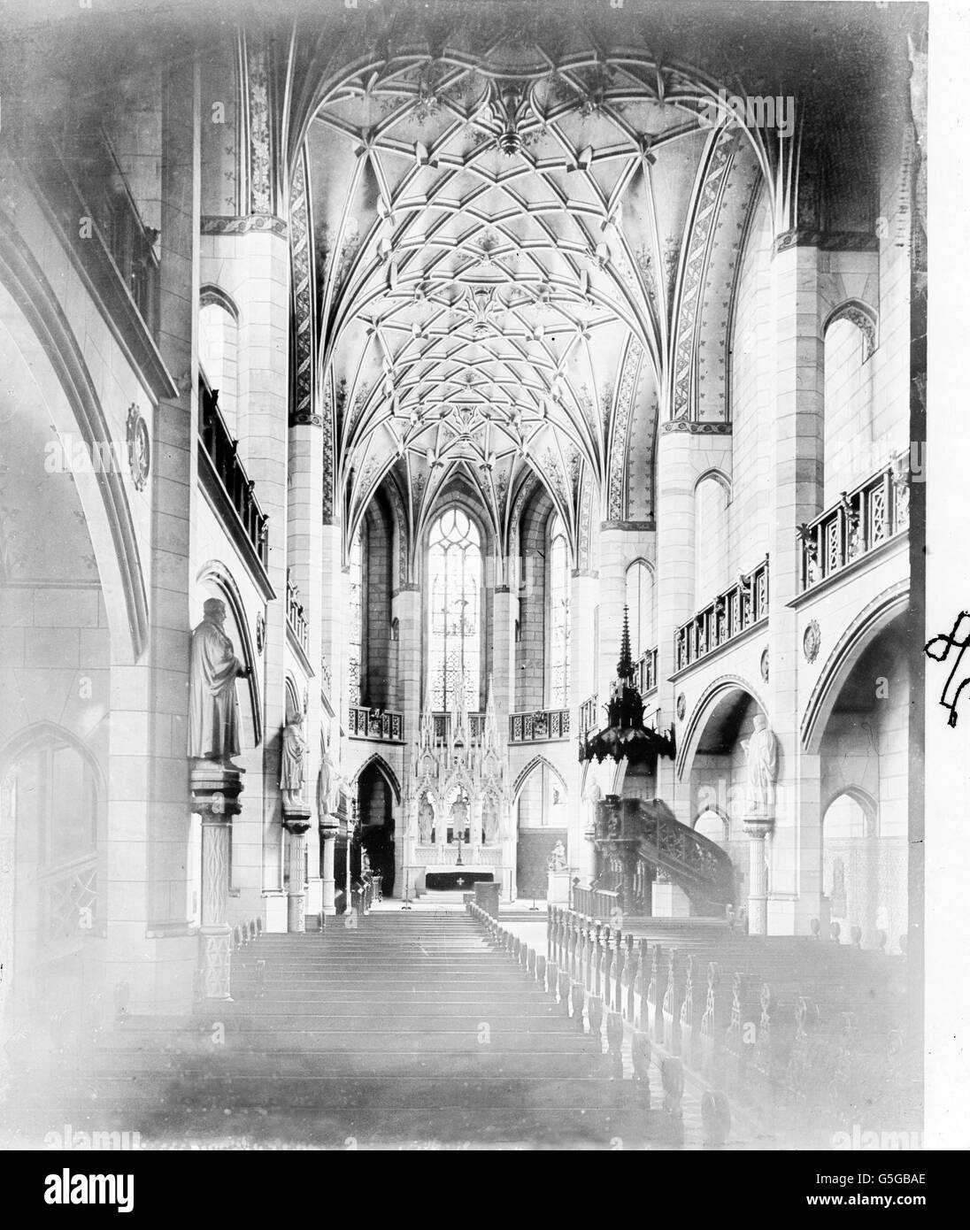 Im Inneren der Schloßkirche von Wittenberg. The interior of All Saints
