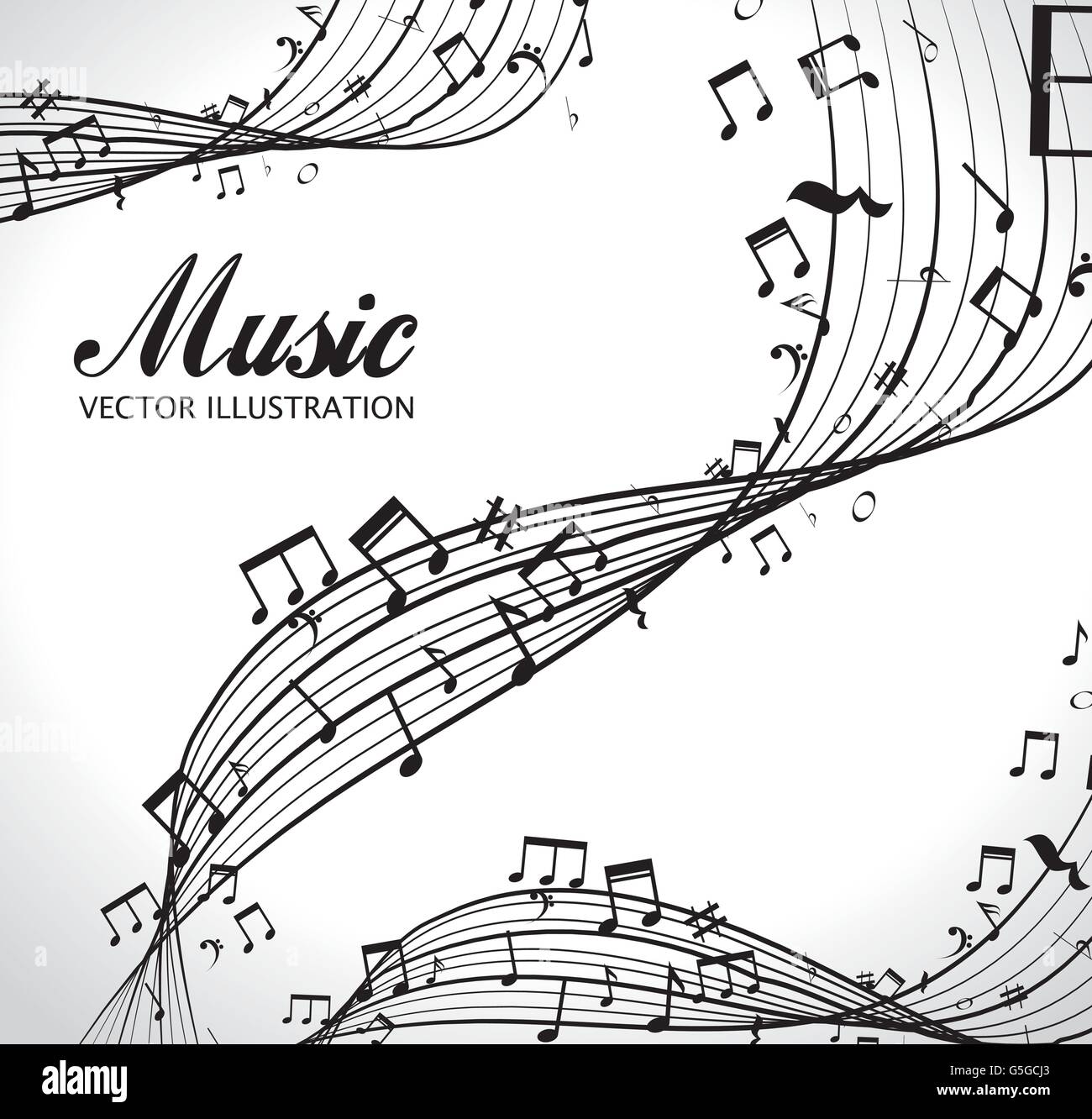poster with musical notes isolated icon design Stock Vector Image & Art