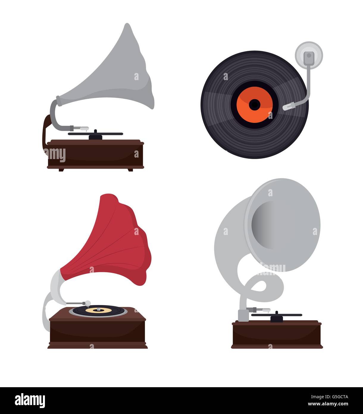 gramophones set isolated icon design Stock Vector Image & Art - Alamy