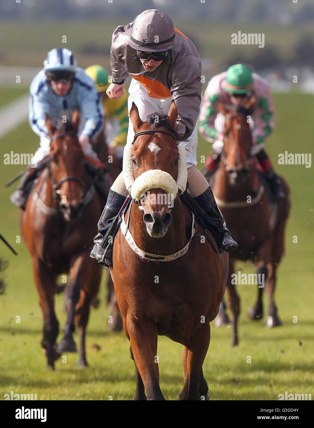 Bubbly Bellini ridden by Ian Brennan wins the The Irish Stallion Farms Joe McGrath European Breeders Fund Handicap during Juddmonte Beresford Stakes/Irish Pony Club Day at Curragh Racecourse, Curragh. Stock Photo