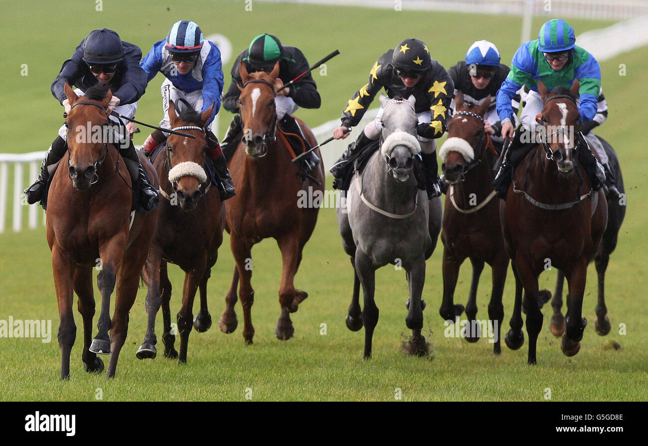 Magical Dream ridden Joseph O'Brien (left) wins The C.L. Weld Park Stakes during Juddmonte Beresford Stakes/Irish Pony Club Day at Curragh Racecourse, Curragh. Stock Photo