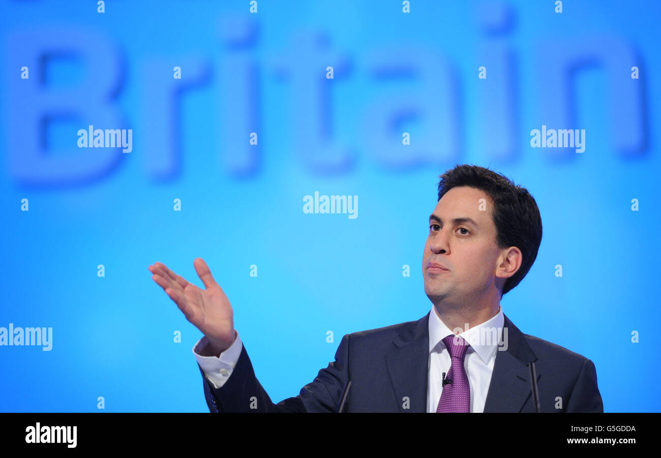 Labour party leader Ed Miliband speaks to the Labour Party conference