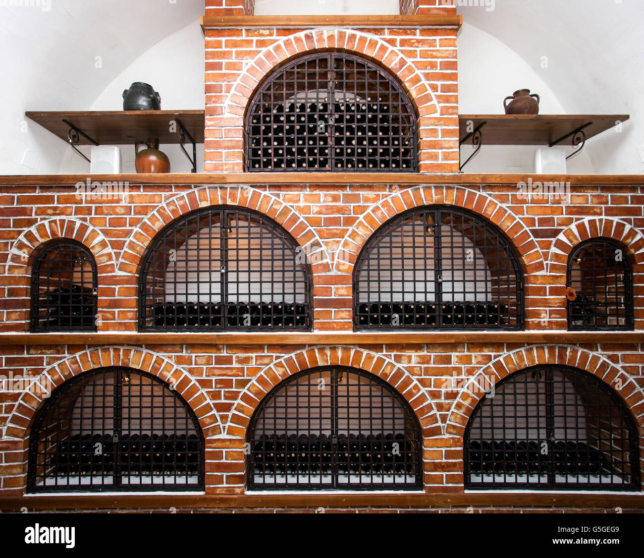Wine cellar brick vault Stock Photo Alamy