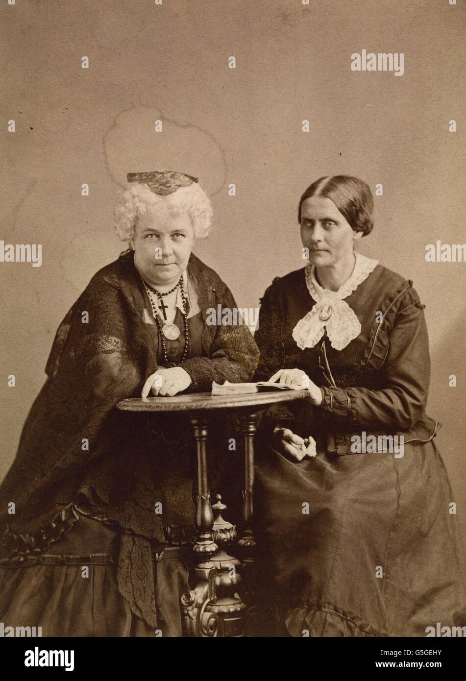 Napoleon Sarony - Elizabeth Cady Stanton and Susan B. Anthony Stock Photo