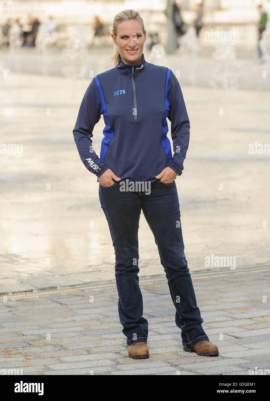Zara Phillips during a photocall for the Musto Spring/Summer 2013 collection,  at Somerset House, central London Stock Photo - Alamy