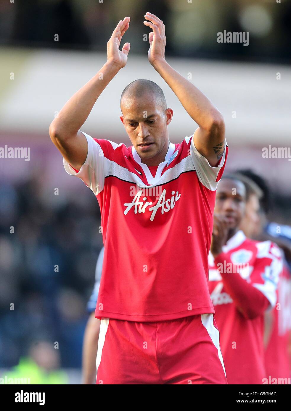 Queens Park Rangers' Bobby Zamora appears dejected after the final whistle Stock Photo