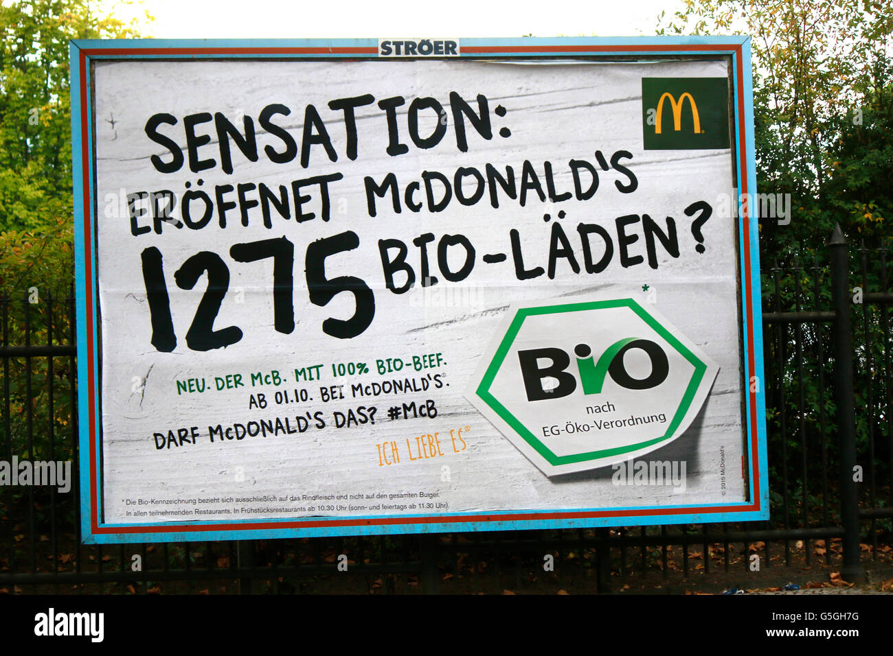 Werbung fuer McDonalds, Berlin. Stock Photo