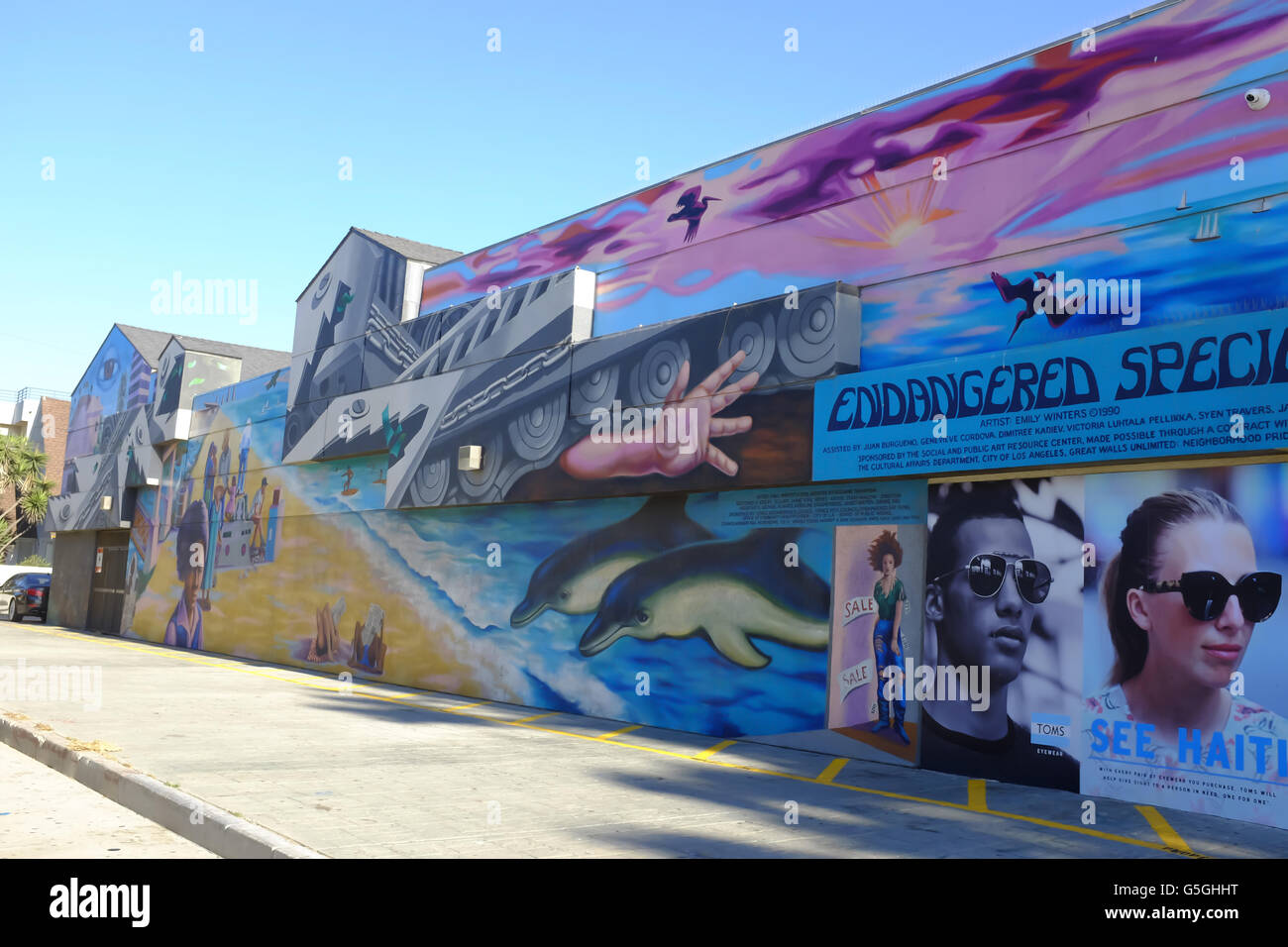 Venice Beach Murals and Graffiti Wall Art, Venice Beach, Los Angeles. Stock Photo