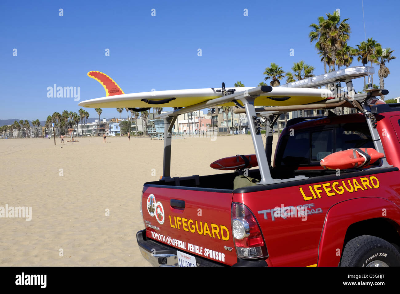 Venice Beach Lifeguard truck, Los Angeles California Stock Photo