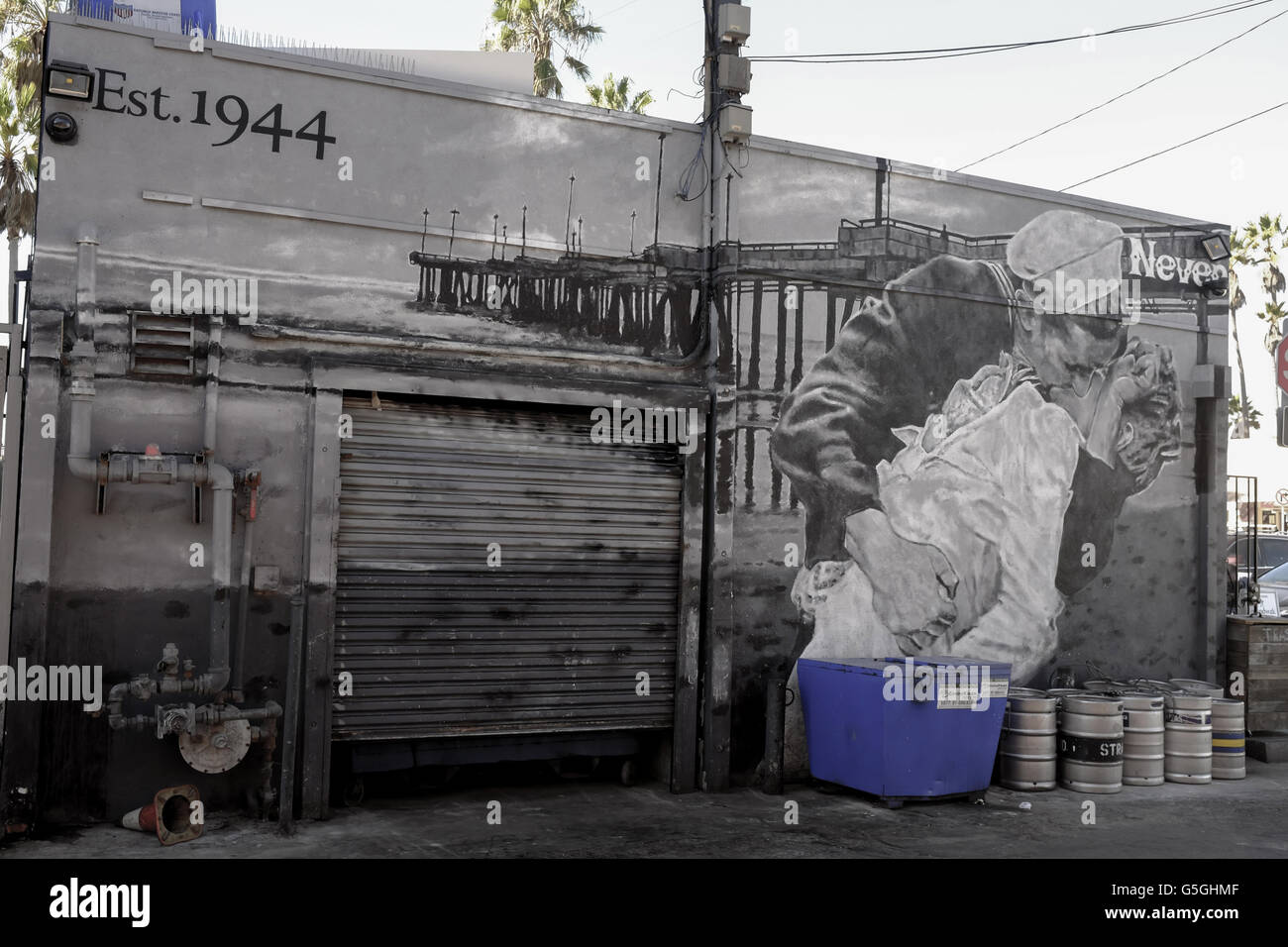 Venice Beach Murals and Graffiti Wall Art, Venice Beach, Los Angeles. Stock Photo