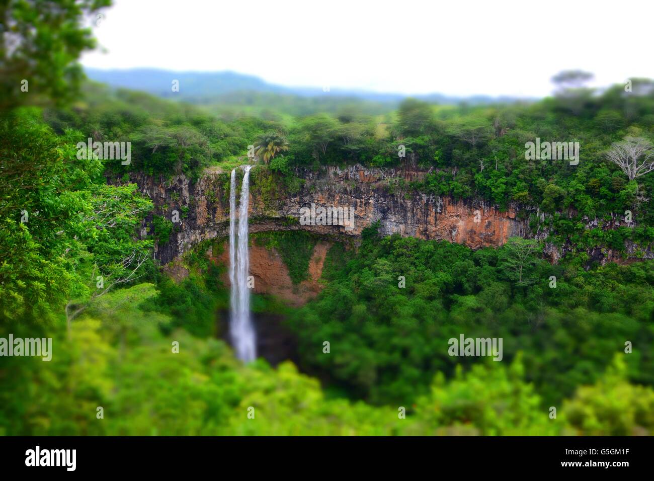 Chamarel waterfall in Mauritius Stock Photo
