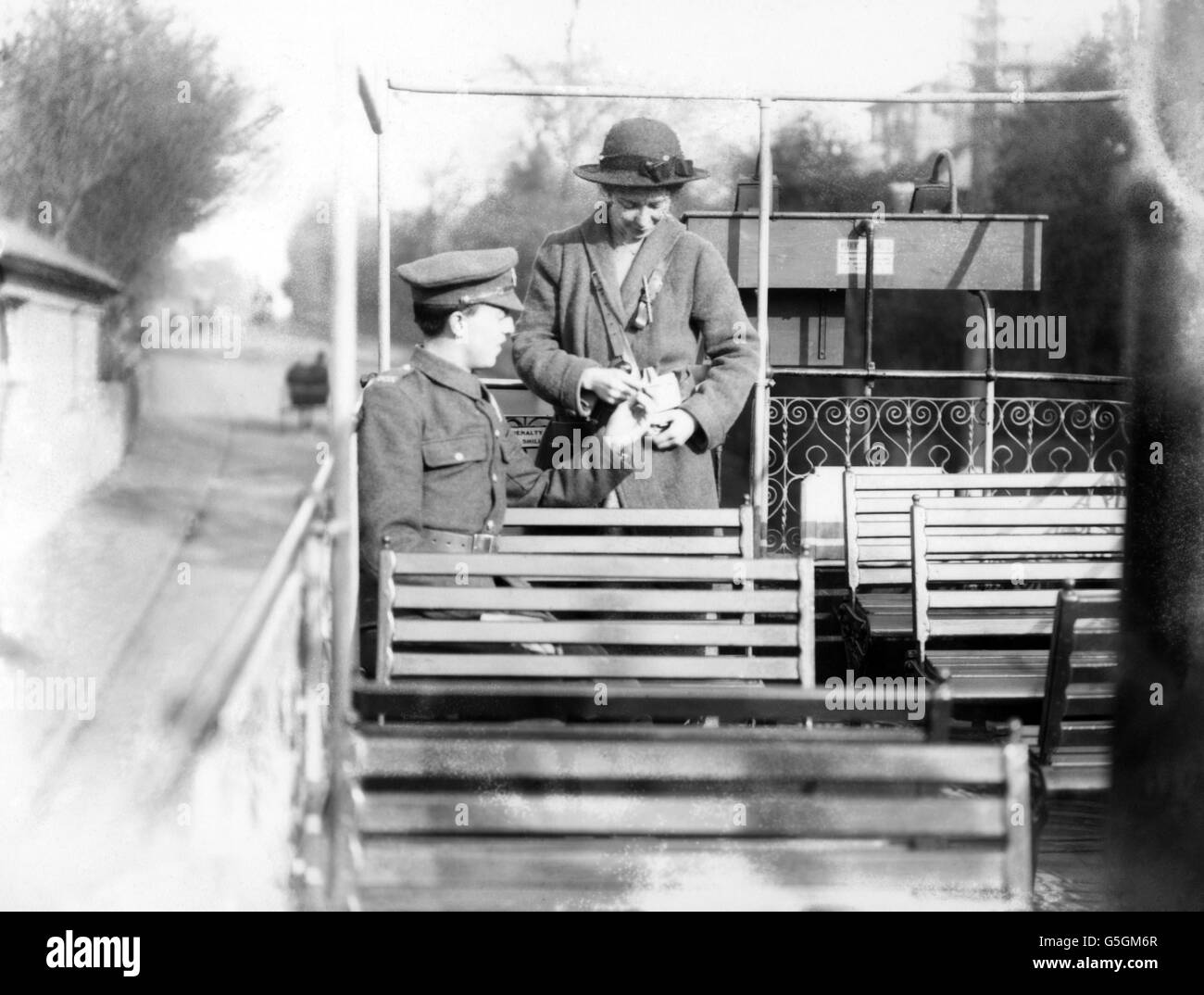 World War One - Women tram conductors - London Stock Photo