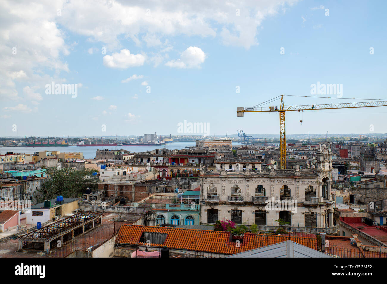 View of Plaza Vieja and Havana, Cuba from Edificio Gómez Vila Stock Photo