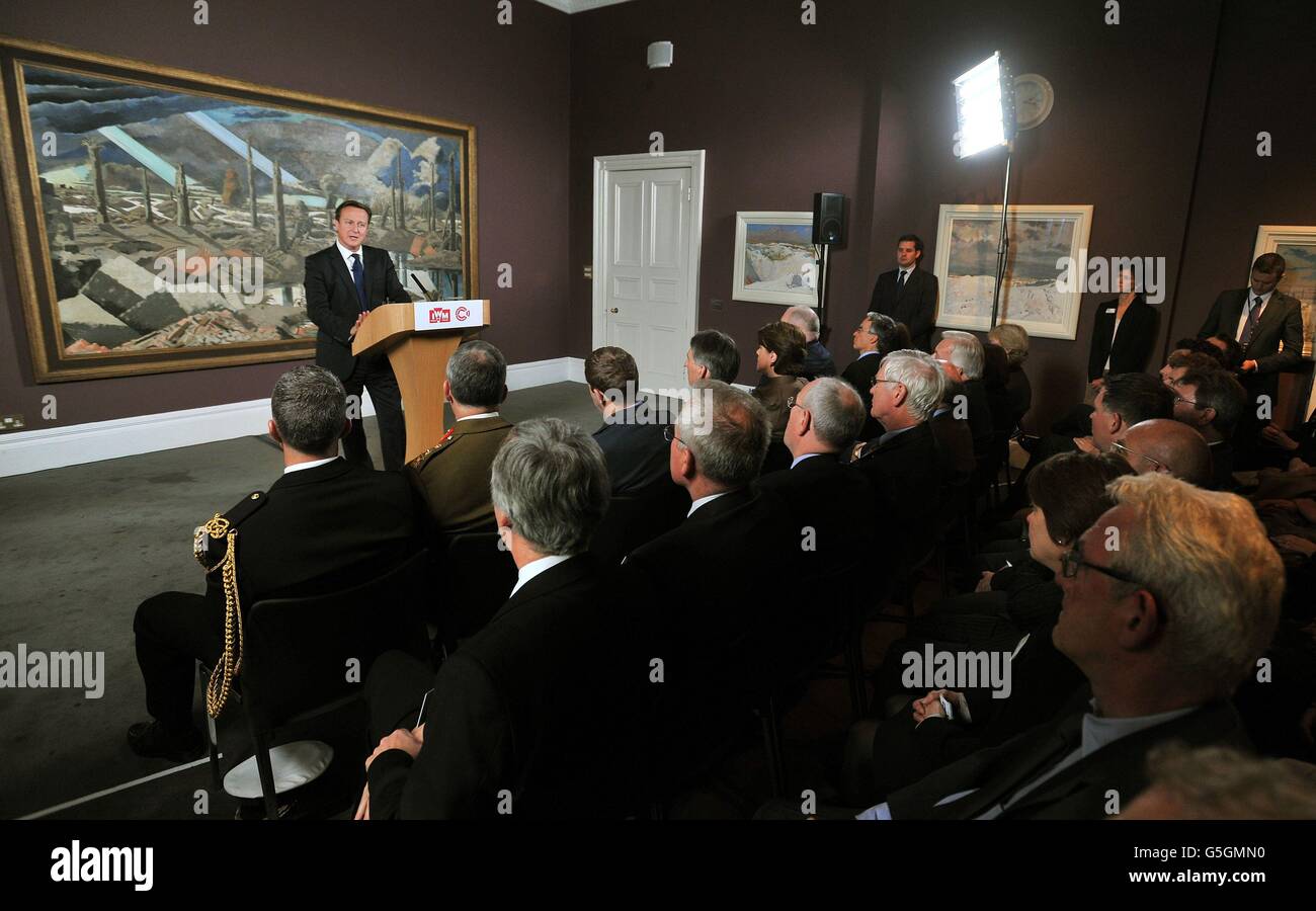 Prime Minister David Cameron address an audience of dignitaries to