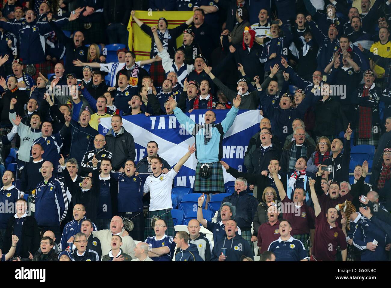 Scotland A Fans Cheer On Their Side In The Stands Hi res Stock 