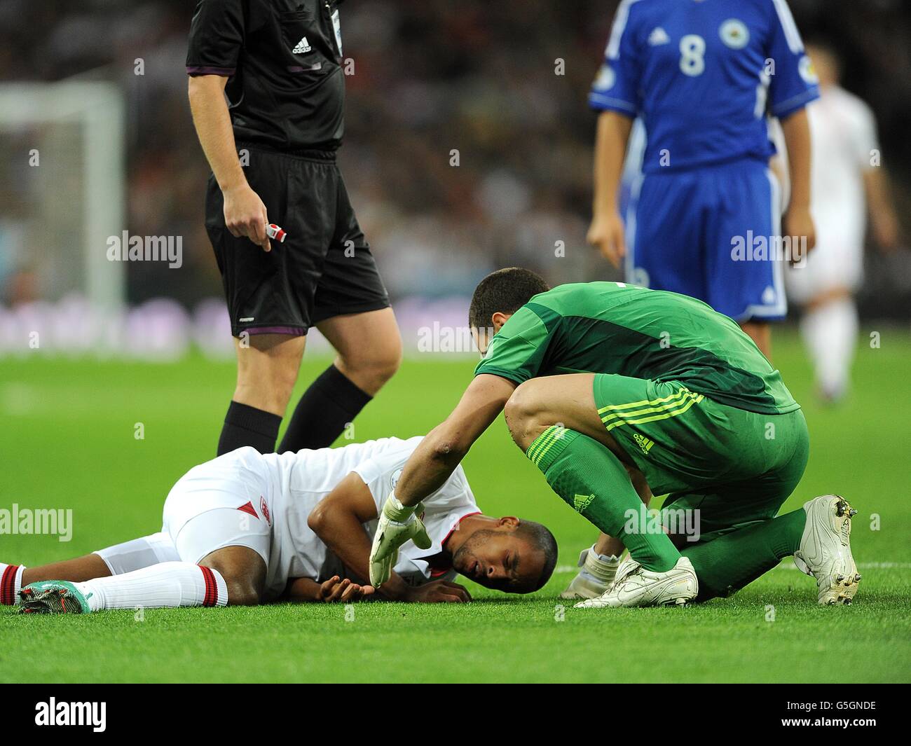 England goalkeeper lies injured hires stock photography and images Alamy