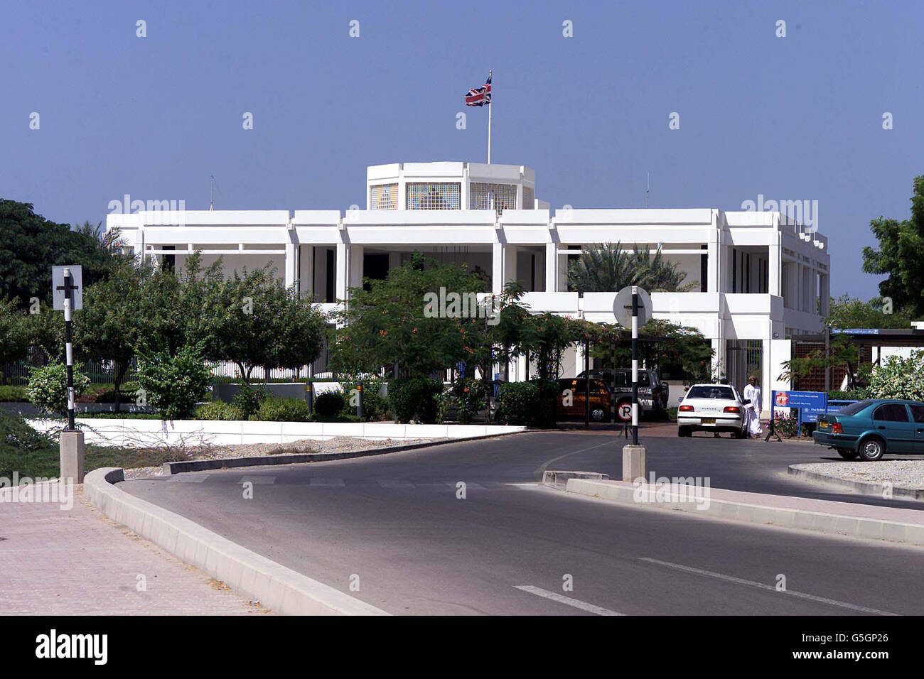 General view of the British Embassy in Muscat ,Oman . Stock Photo