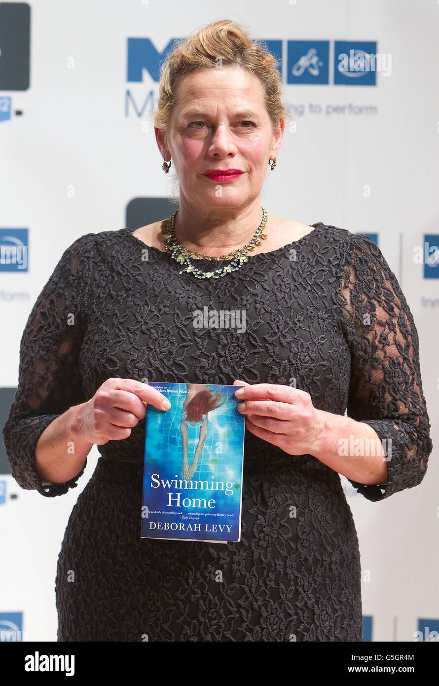 Deborah Levy, with her book 'Swimming Home' she is shortlisted for the 2012  Man Booker prize for fiction, pictured at a photocall in the Royal Festival  Hall in London Stock Photo - Alamy