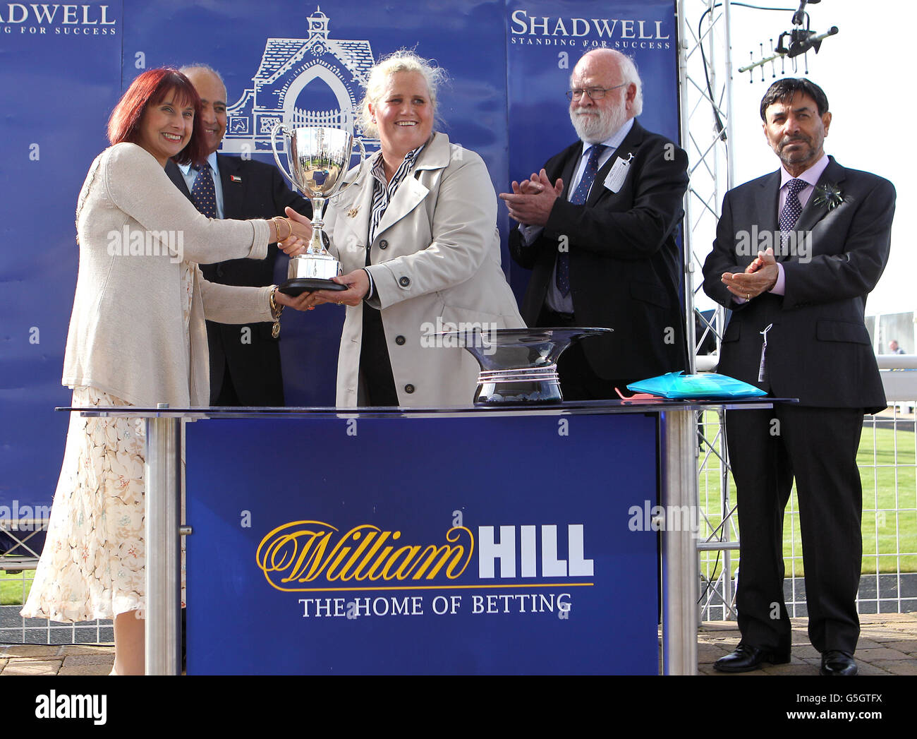 Trophy presentation after garswood wins the shadwell stud harry