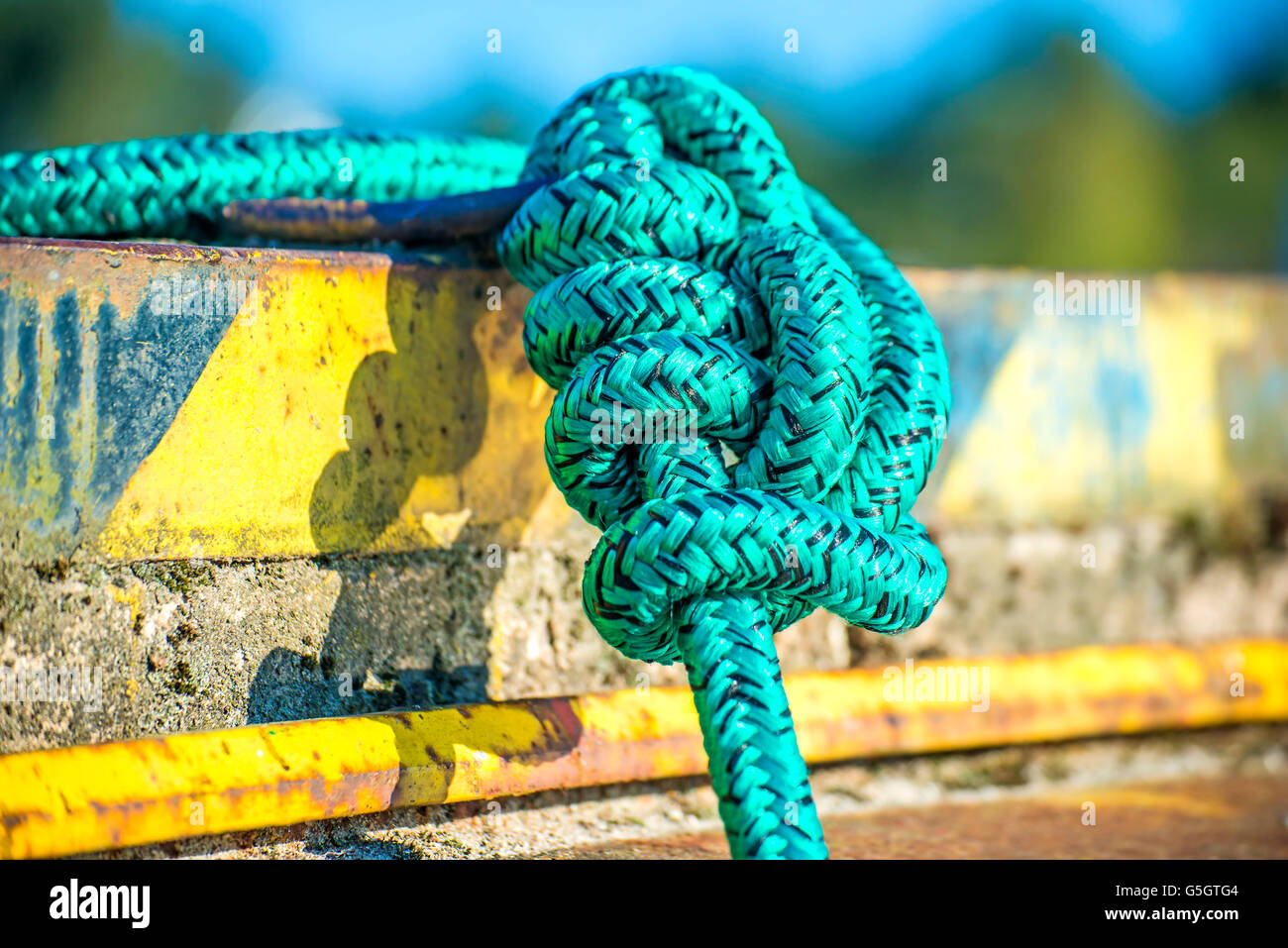 knot of a mooring line Stock Photo Alamy