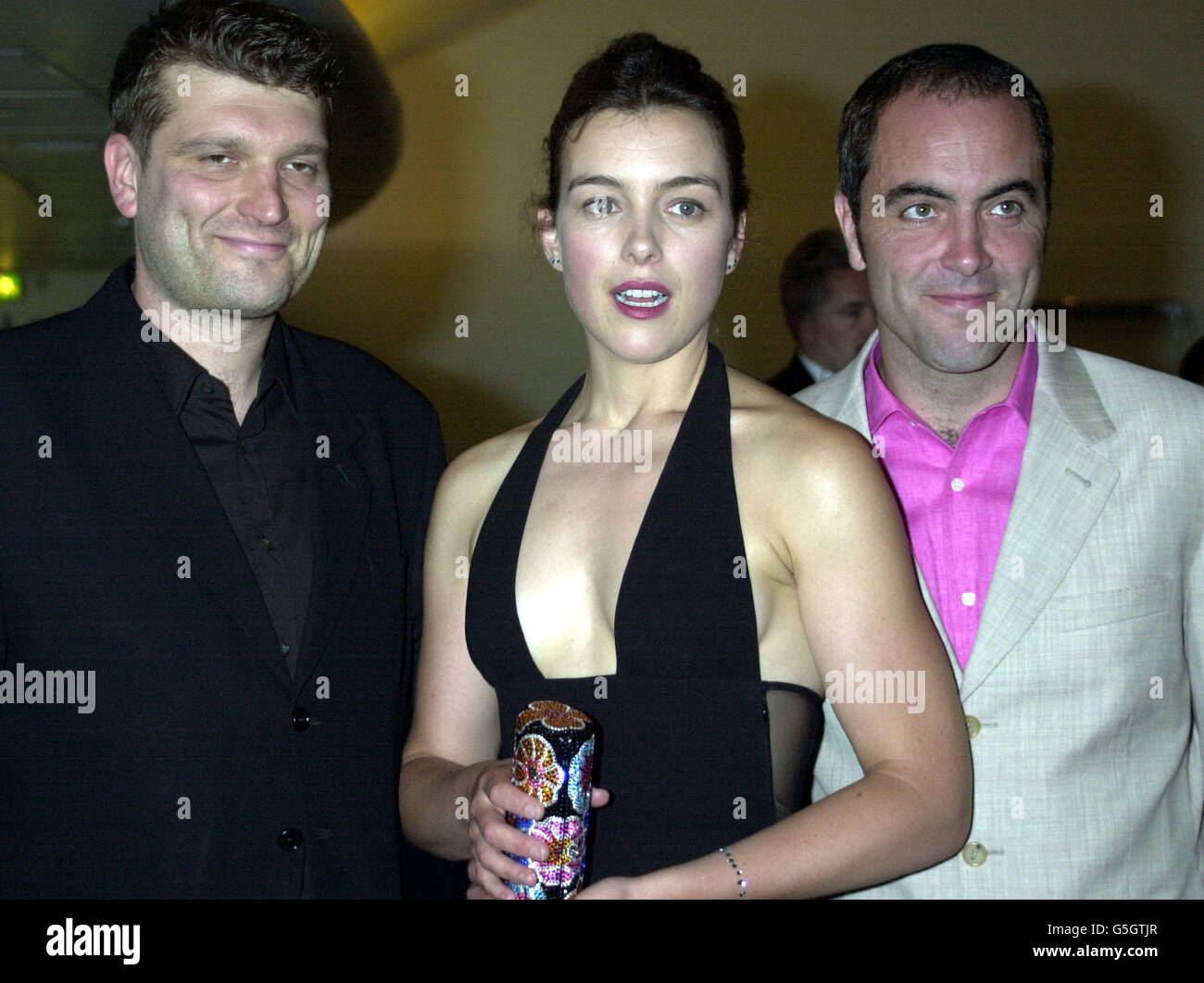 (l/r); Director (Full Monty and Lucky Break) Peter Cattaneo, actress Olivia Williams and actor James Nesbitt arrive at the London IMAX theatre in Waterloo for the premiere of the long-awaited British film Lucky Break. Stock Photo