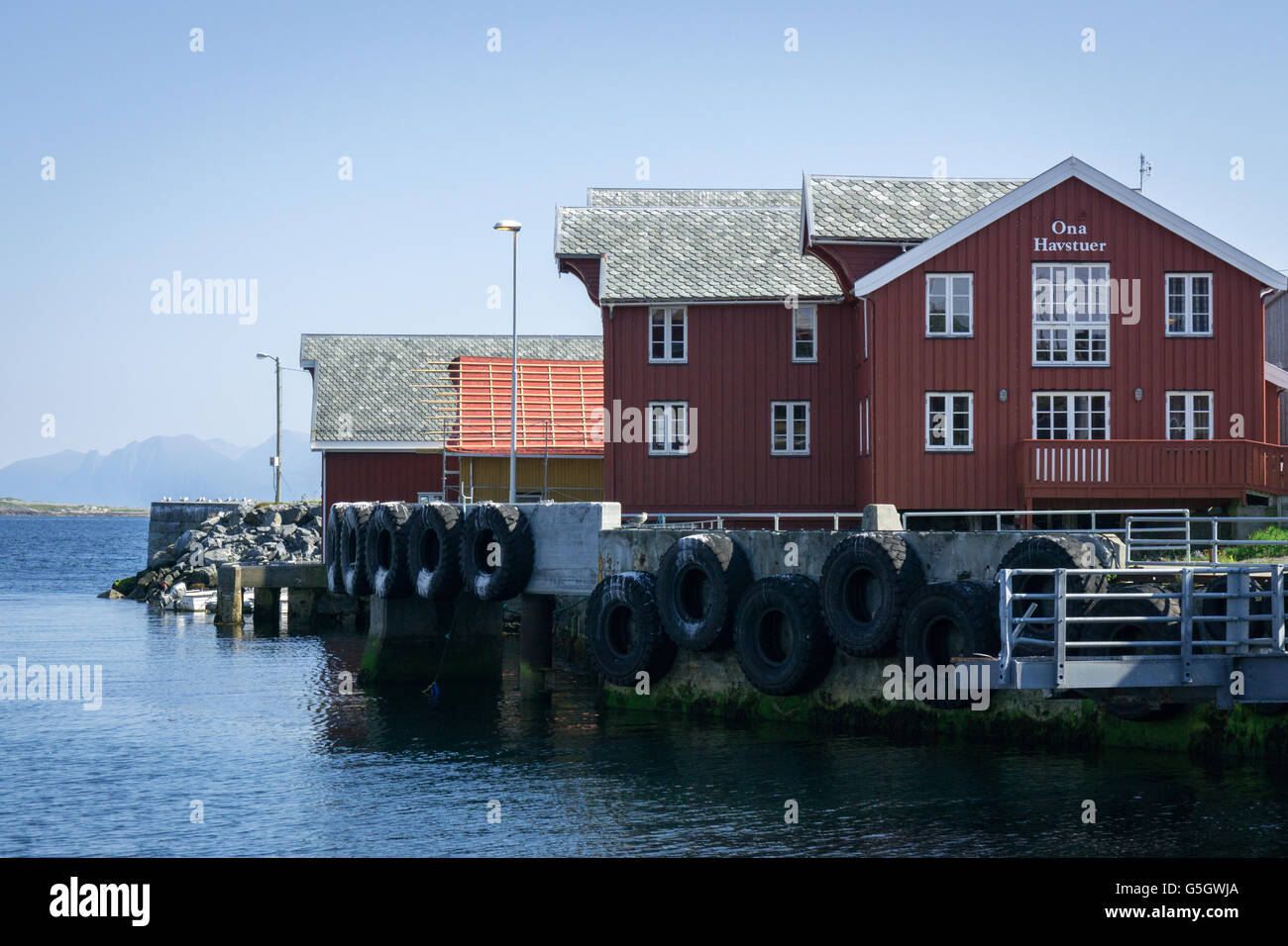Ona harbor, and Ona Havstuer Stock Photo