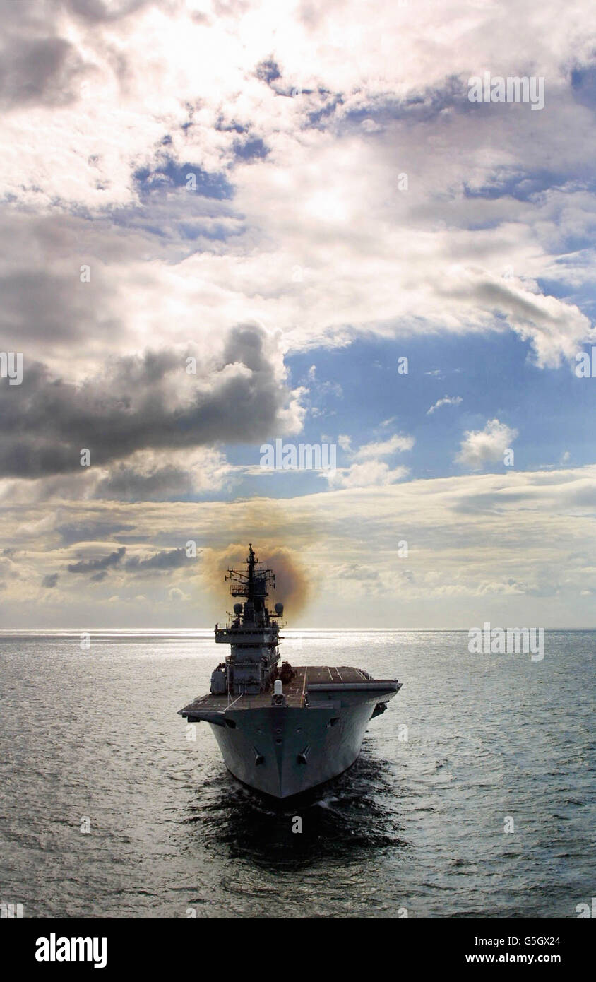 Friday 13th July 2012 Operation Olympics, HMS Ocean takes her place on the  River Thames in preparation for London 2012 Olympic Games security  operation Stock Photo - Alamy