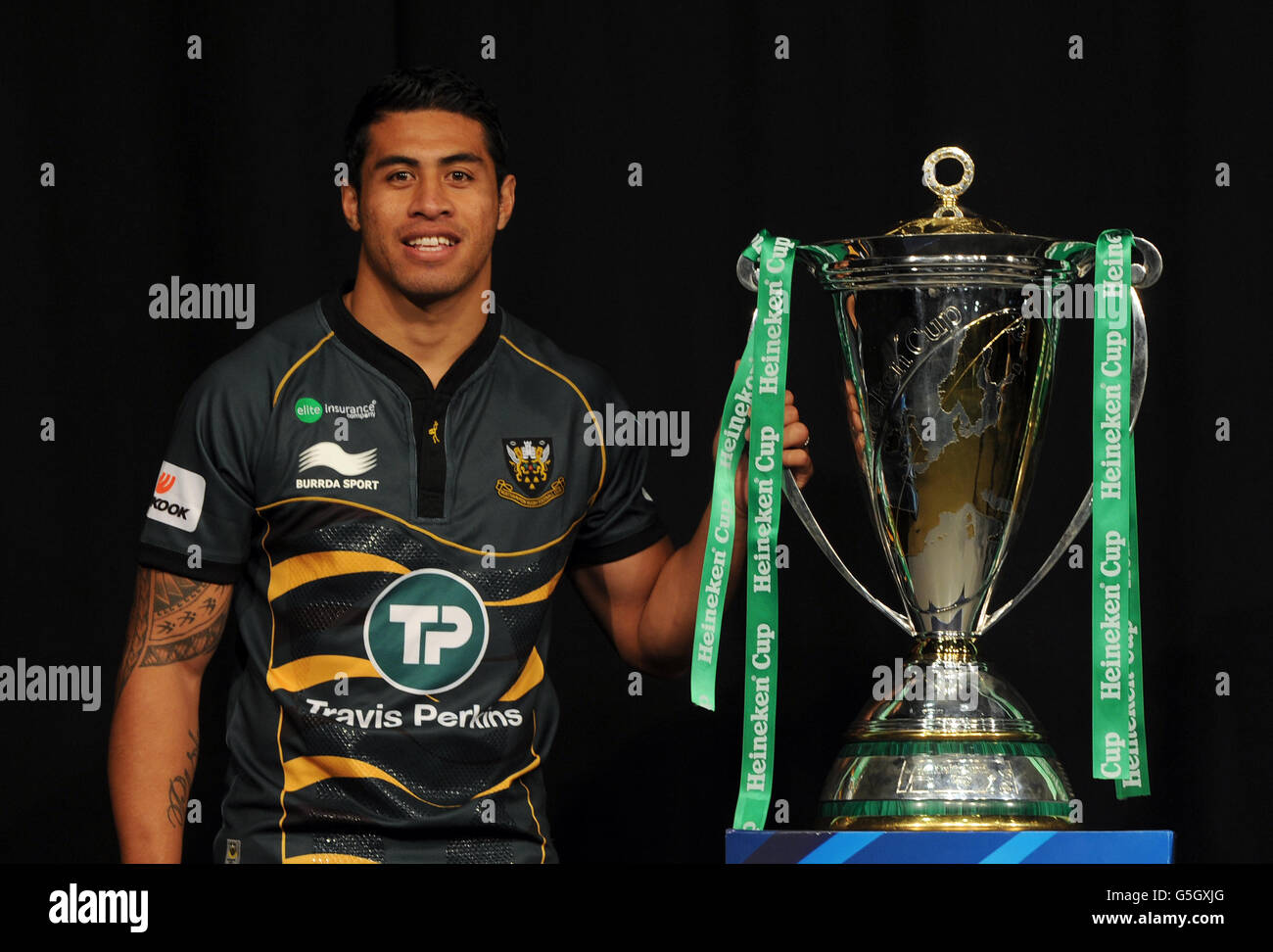 Northampton's captain George Pisi poses during the launch of the ...