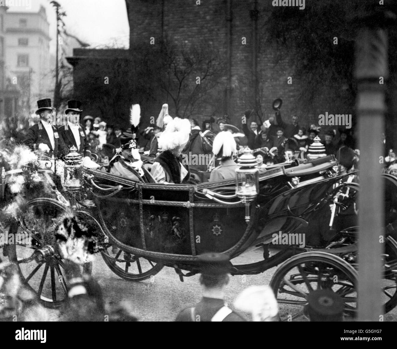 Kaiser Wilhelm II and wife Augusta Victoria on their way to the Guildhall in London. Stock Photo