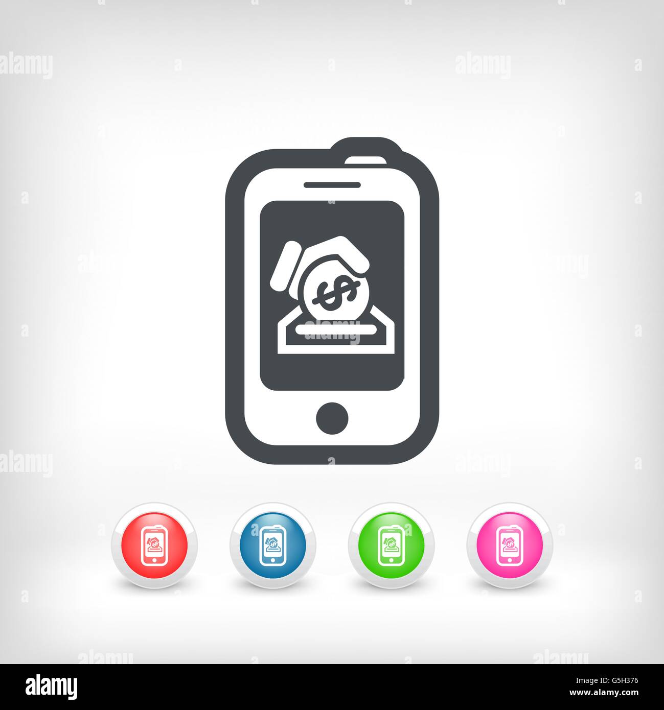 Smartphone money icon Stock Vector Image & Art - Alamy