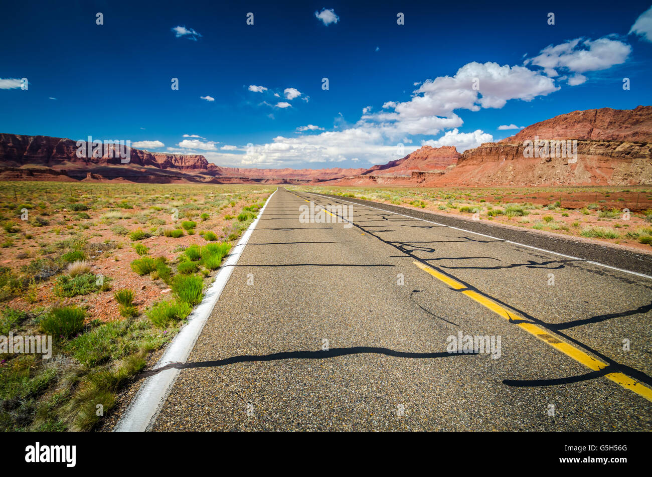 Famous Hyghway 89 to Marble Canyon - Fantastic drive in Arizona Stock Photo