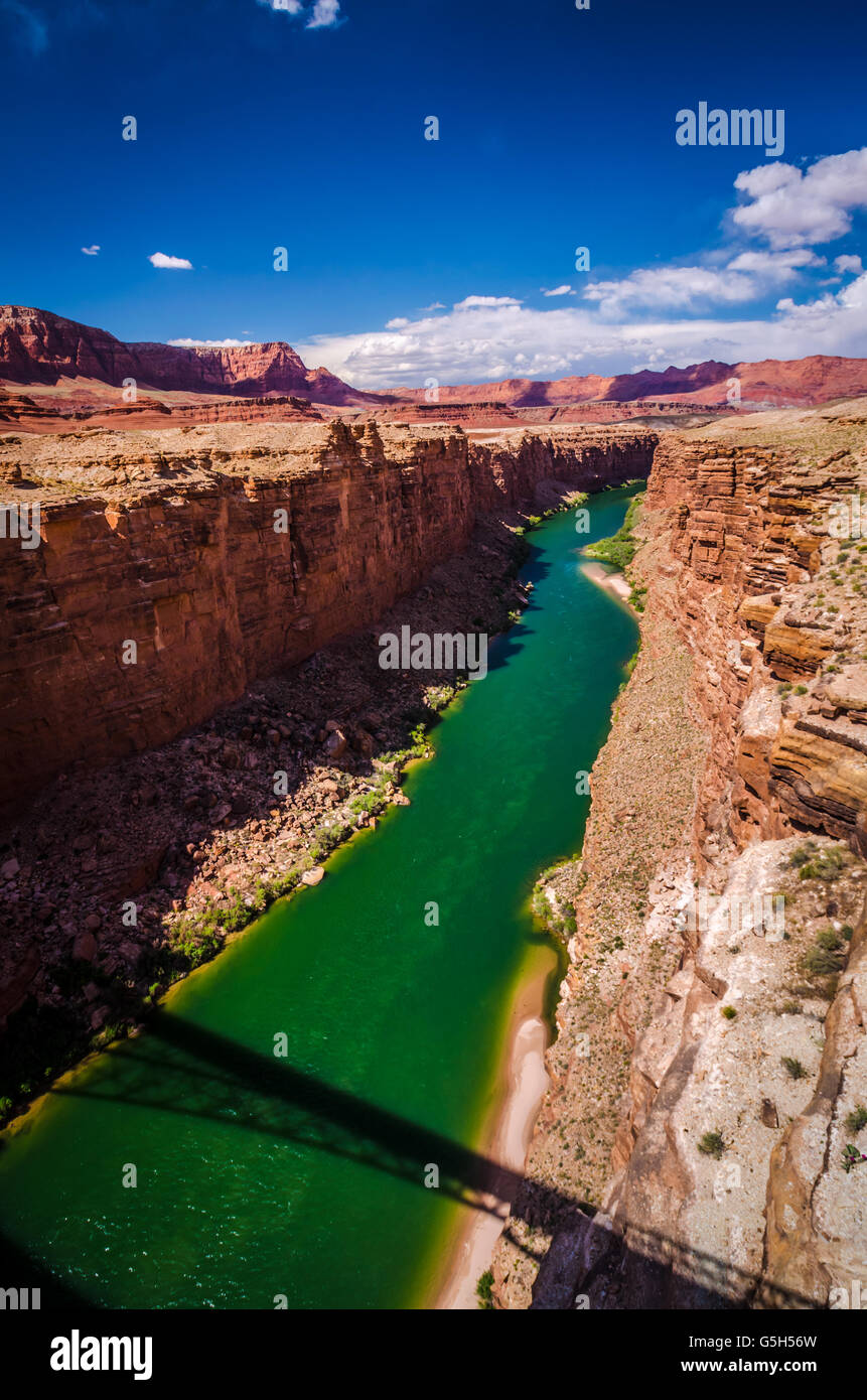 Marble Canyon - Fantastic bridge over the Colorado River in Arizona One of only seven land crossings of the Colorado for 750mi! Stock Photo